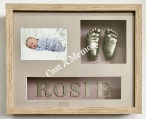 baby feet cast with photo in essex