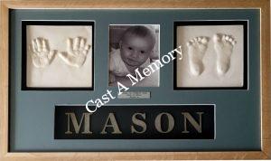 baby hands and feet clay impressions with photo