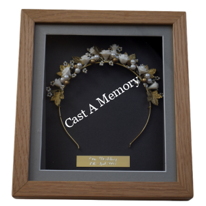 Framed wedding tiara in box frame